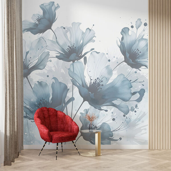 Groupe de fleurs aux couleurs bleu et blanc Groupe de fleurs aux couleurs bleu et blanc
