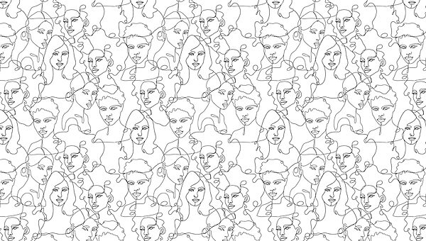 Motif des visages de femmes Motif des visages de femmes