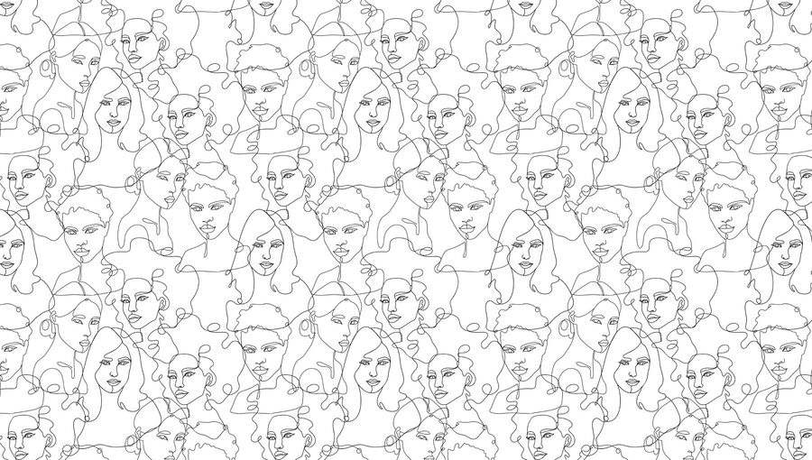 Motif des visages de femmes