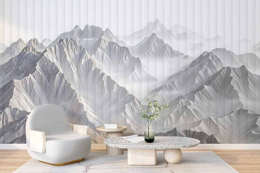 Chaîne de montagnes avec nuages Chaîne de montagnes avec nuages