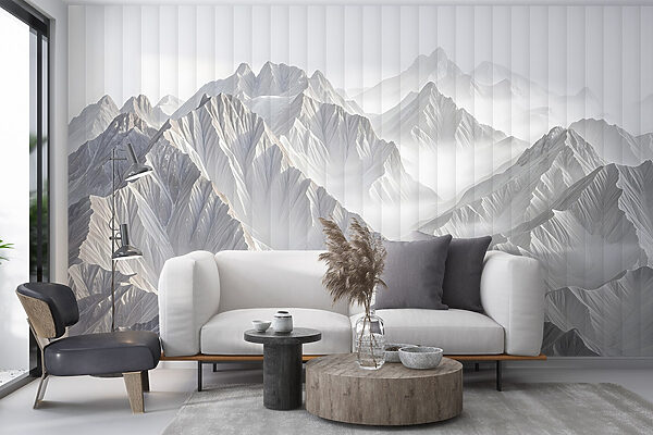 Chaîne de montagnes avec nuages Chaîne de montagnes avec nuages