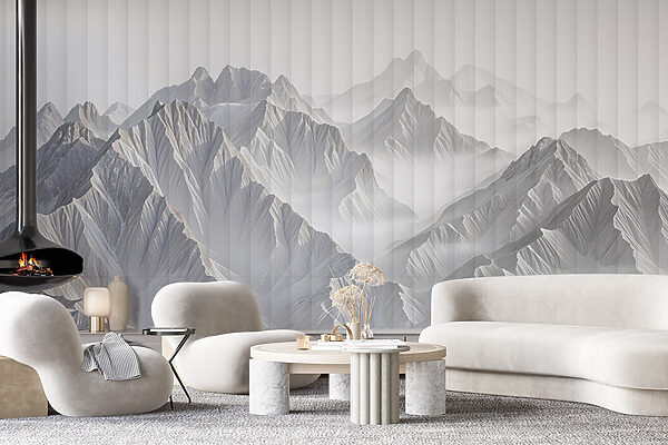 Chaîne de montagnes avec nuages Chaîne de montagnes avec nuages