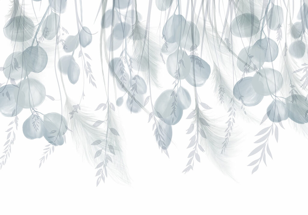 Fond blanc et gris avec plumes et fleurs Fond blanc et gris avec plumes et fleurs