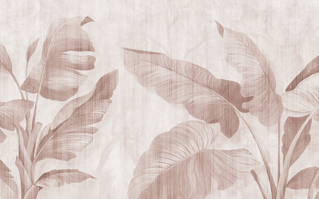 Feuilles tropicales douces sur un arrière-plan discret Feuilles tropicales douces sur un arrière-plan discret