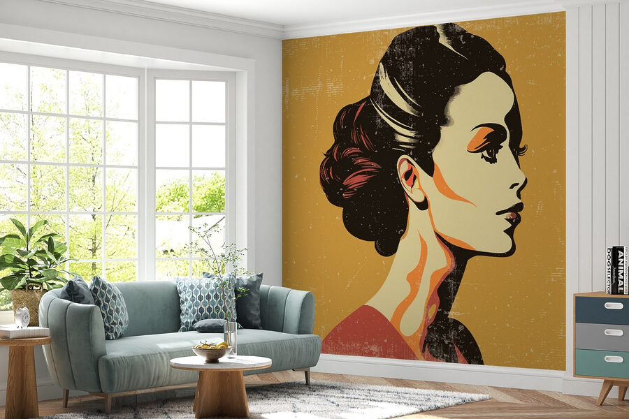 Femme avec un chignon