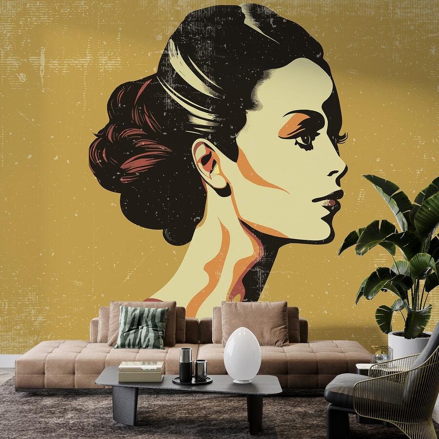 Femme avec un chignon