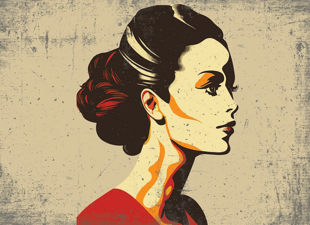 Femme avec un chignon Femme avec un chignon