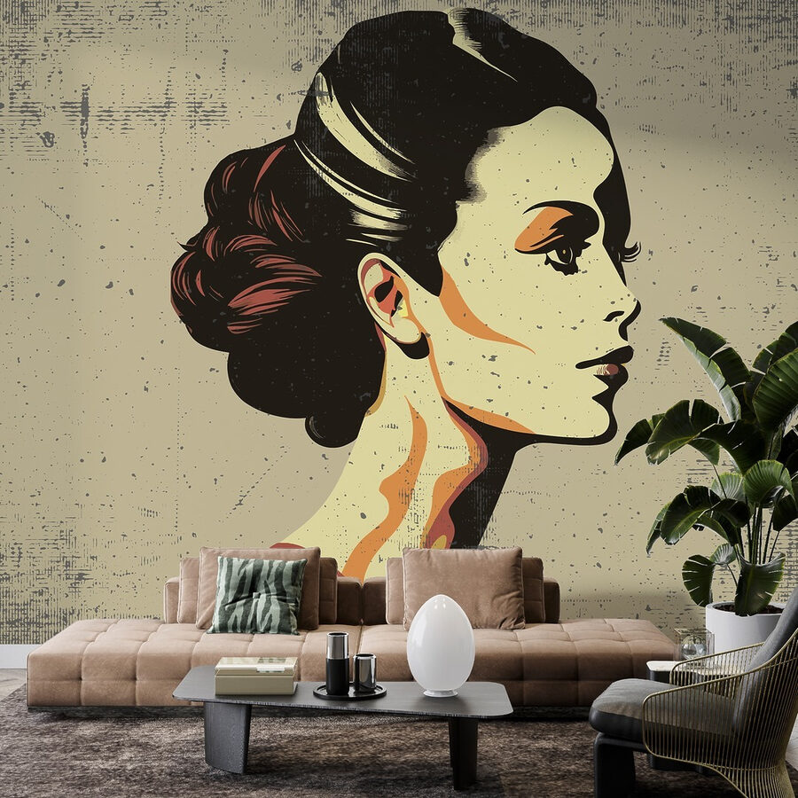 Femme avec un chignon