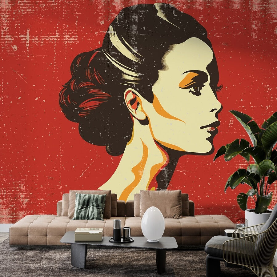 Femme avec un chignon