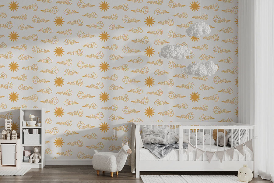 Motif des nuages et du soleil