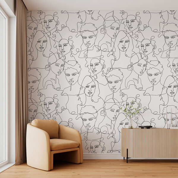 Motif des visages de femmes Motif des visages de femmes