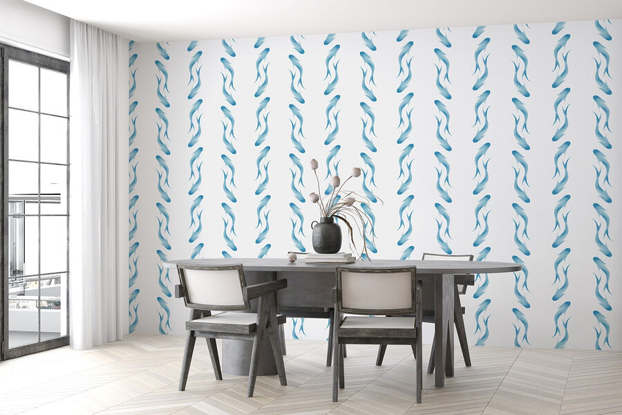 Motif de poisson bleu