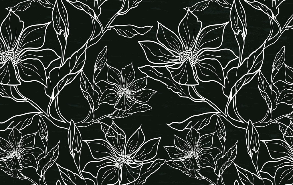 Motif floral noir et blanc Motif floral noir et blanc