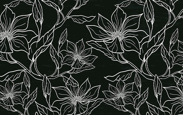 Motif floral noir et blanc Motif floral noir et blanc