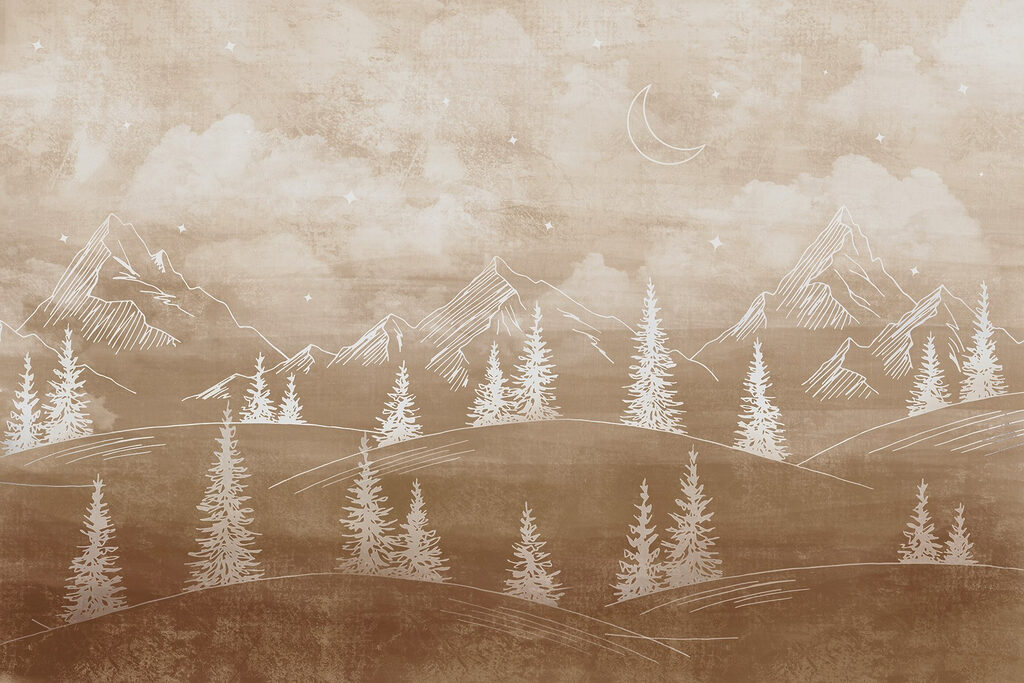 Paysage avec arbres et montagnes Paysage avec arbres et montagnes
