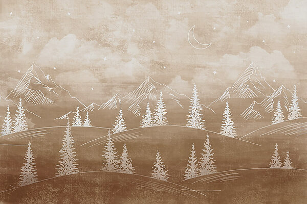 Paysage avec arbres et montagnes Paysage avec arbres et montagnes