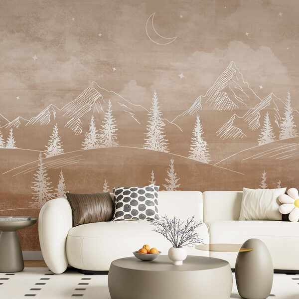 Paysage avec arbres et montagnes Paysage avec arbres et montagnes