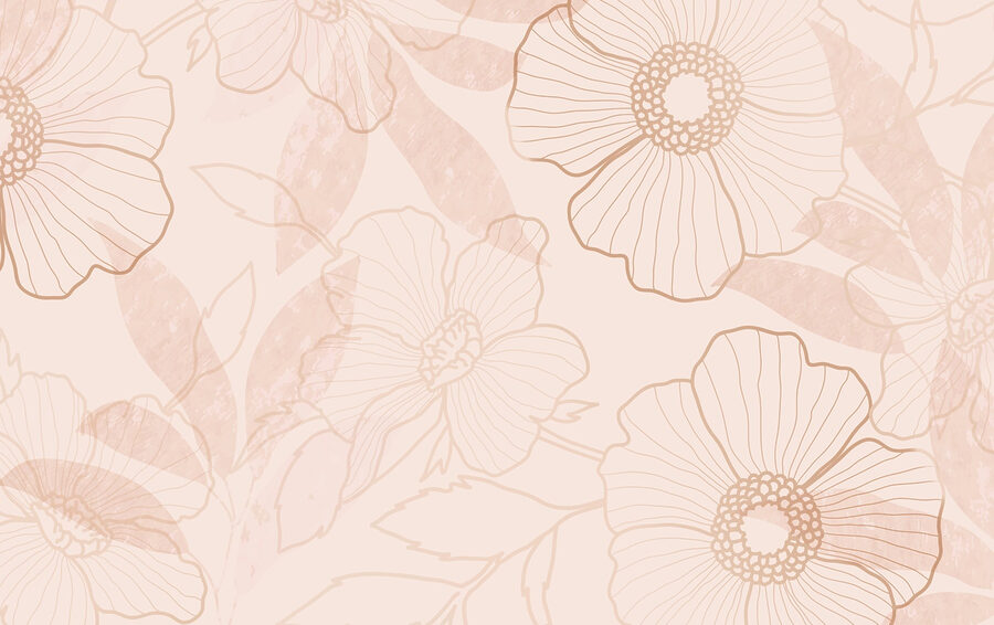 Delicate floral outline design Delicate floral outline design