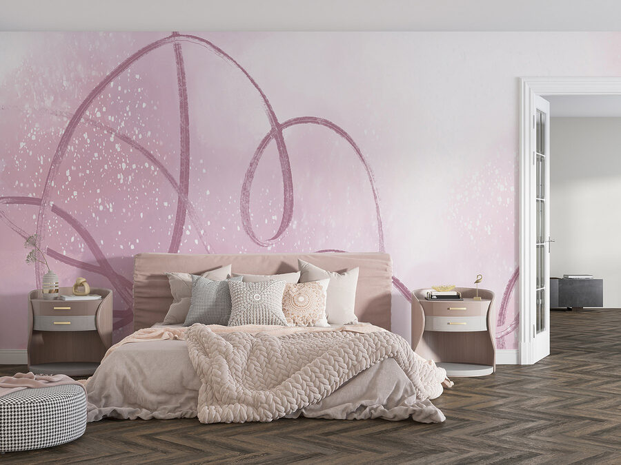 Fond rose et blanc avec une ligne