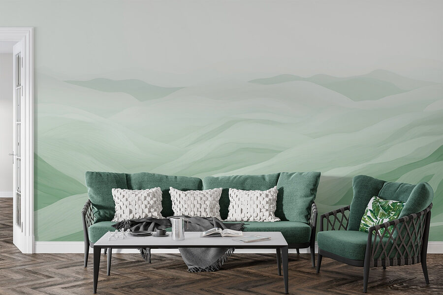 Paysage vert et blanc