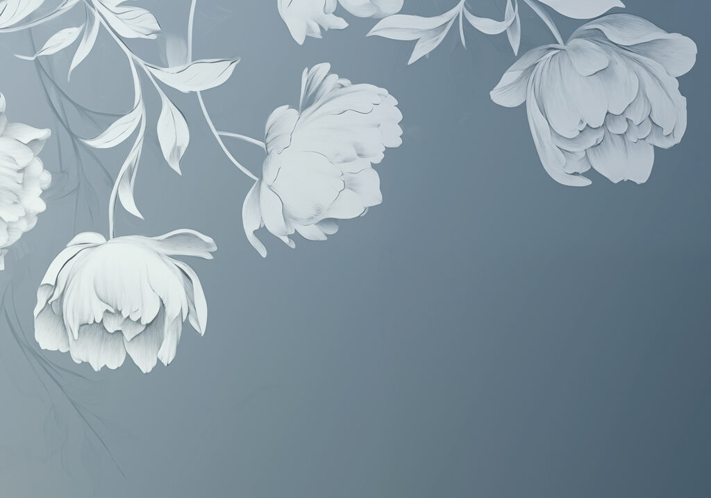 Fleurs blanches sur fond gris Fleurs blanches sur fond gris