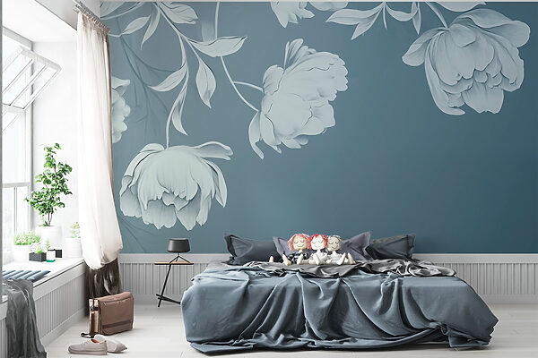 Fleurs blanches sur fond gris Fleurs blanches sur fond gris