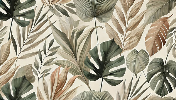 Papier peint avec des feuilles Papier peint avec des feuilles