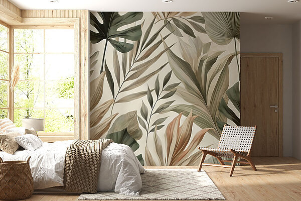 Papier peint avec des feuilles Papier peint avec des feuilles