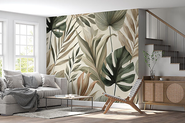 Papier peint avec des feuilles Papier peint avec des feuilles