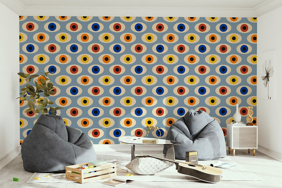 Motif d'yeux colorés