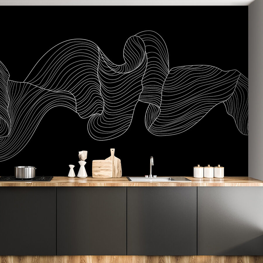 Dessin au trait blanc sur fond noir