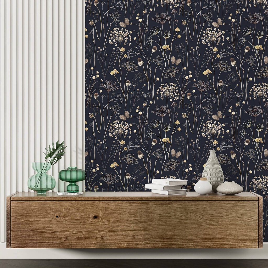 Pattern of flowers on a black background Pattern of flowers on a black background