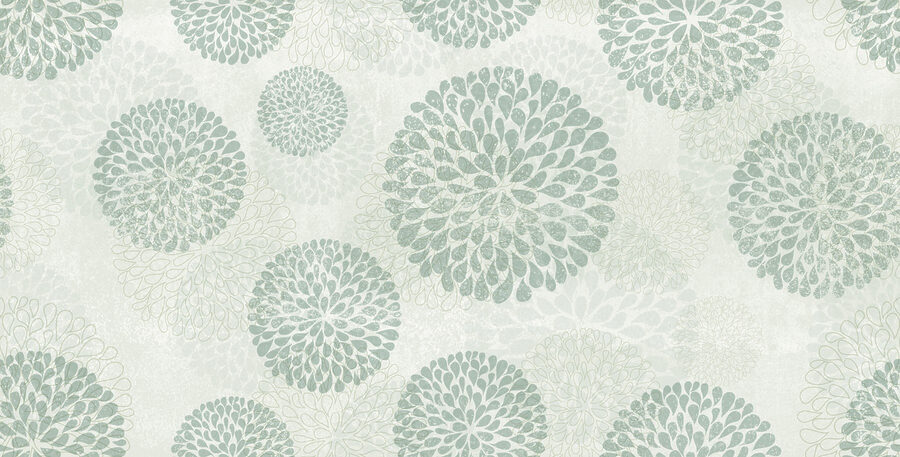 Papier peint avec des cercles et des fleurs