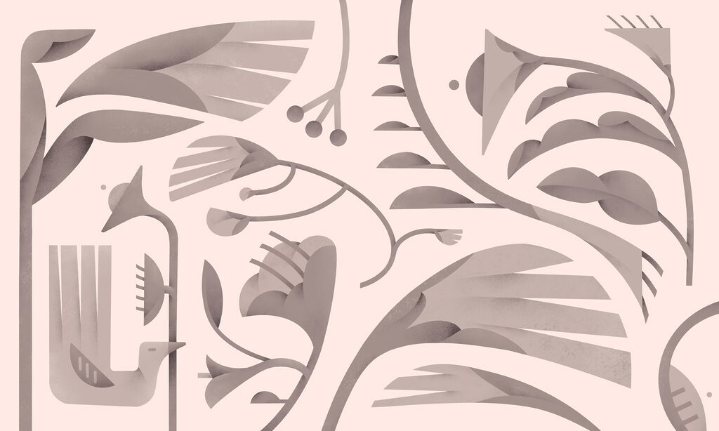Motifs floraux dans des tons doux. Motifs floraux dans des tons doux.