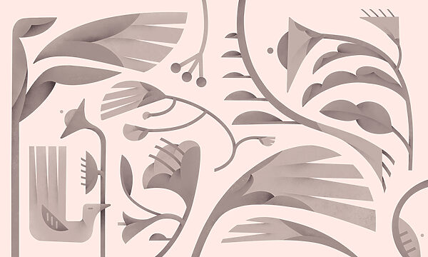 Motifs floraux dans des tons doux. Motifs floraux dans des tons doux.