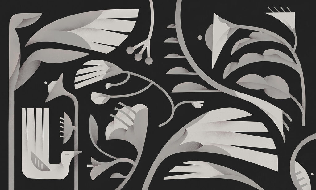 Motif floral noir et blanc Motif floral noir et blanc