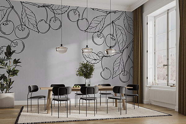Dessin de cerises sur une branche Dessin de cerises sur une branche