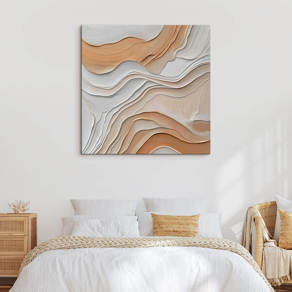 Lignes ondulées blanches et brunes Lignes ondulées blanches et brunes