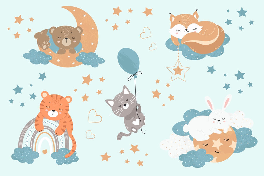 Collection d'animaux de dessins animés