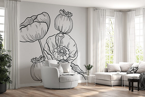 Dessin de fleurs sur fond blanc Dessin de fleurs sur fond blanc