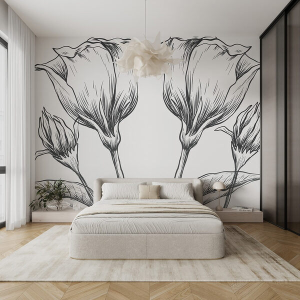 Dessin de fleurs sur fond blanc Dessin de fleurs sur fond blanc