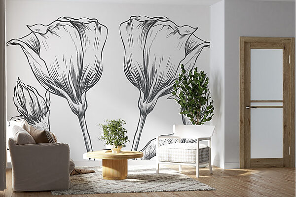 Dessin de fleurs sur fond blanc Dessin de fleurs sur fond blanc