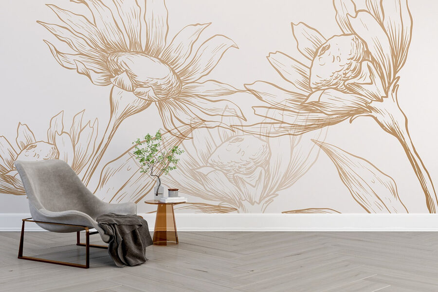 Dessin de fleurs et de feuilles