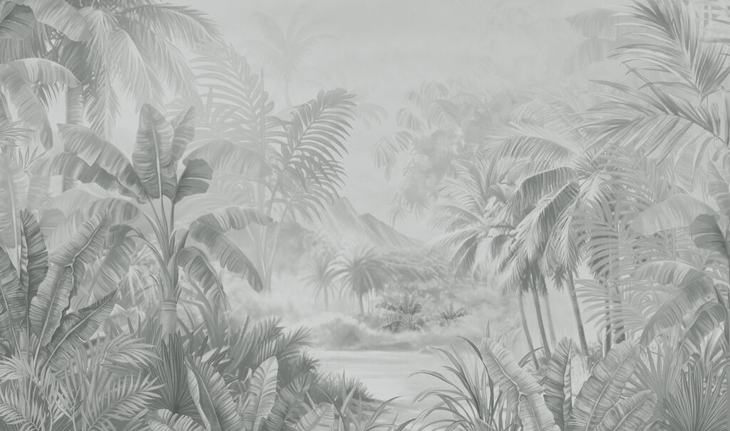 Image en niveaux de gris d'une forêt tropicale Image en niveaux de gris d'une forêt tropicale