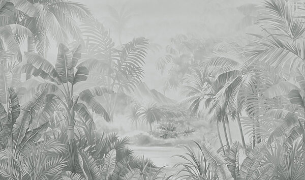 Image en niveaux de gris d'une forêt tropicale Image en niveaux de gris d'une forêt tropicale