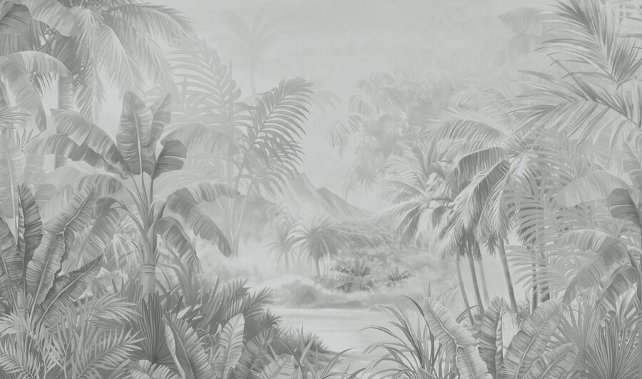 Image en niveaux de gris d'une forêt tropicale Image en niveaux de gris d'une forêt tropicale