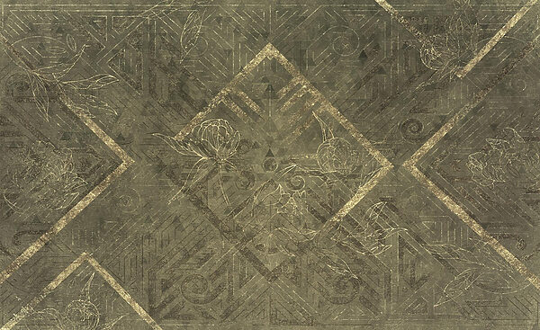 Des motifs complexes se mêlent à la nature. Des motifs complexes se mêlent à la nature.
