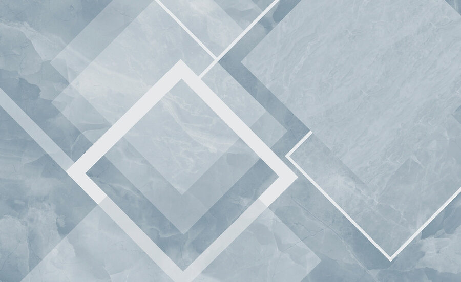 Fond bleu et blanc avec des carrés et des lignes blanches