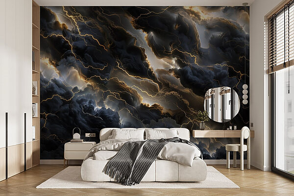 Nuages noirs avec éclairs Nuages noirs avec éclairs