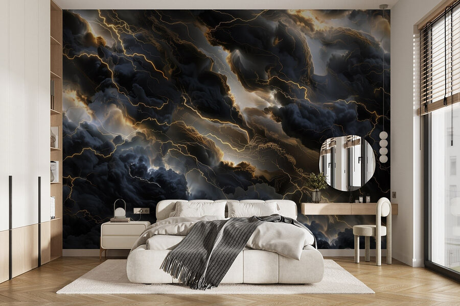 Nuages noirs avec éclairs